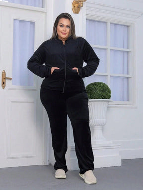 Conjunto Feminino Plus Size De Veludo