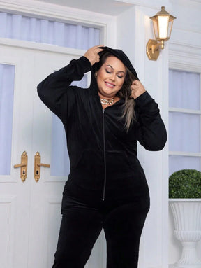 Conjunto Feminino Plus Size De Veludo