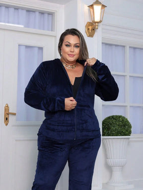 Conjunto Feminino Plus Size De Veludo