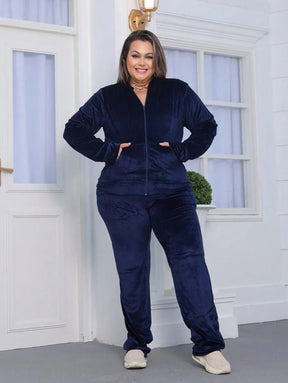Conjunto Feminino Plus Size De Veludo