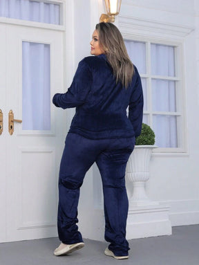 Conjunto Feminino Plus Size De Veludo
