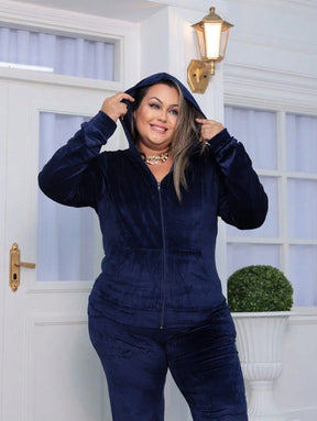 Conjunto Feminino Plus Size De Veludo