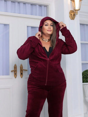Conjunto Feminino Plus Size De Veludo