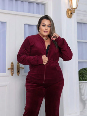 Conjunto Feminino Plus Size De Veludo