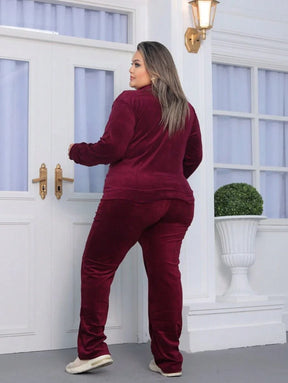 Conjunto Feminino Plus Size De Veludo