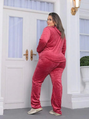 Conjunto Feminino Plus Size De Veludo