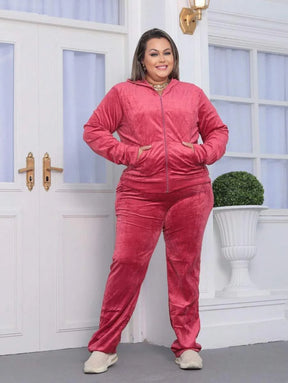 Conjunto Feminino Plus Size De Veludo