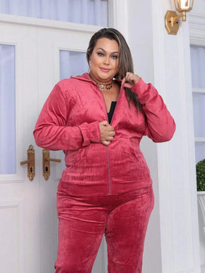 Conjunto Feminino Plus Size De Veludo