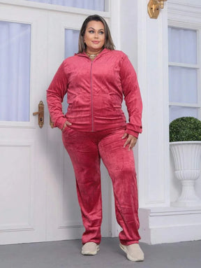 Conjunto Feminino Plus Size De Veludo