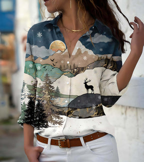 Camisa Casual de Casimira Miosótis